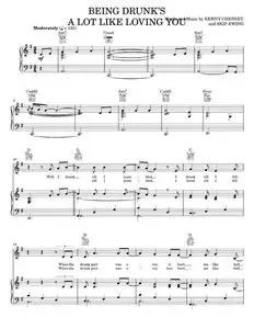 Being Drunk's A Lot Like Loving You - Kenny Chesney, Uncle Kracker (Piano-Vocal-Guitar)