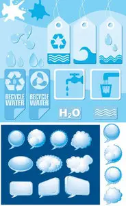 Water Vector Sticker Set
