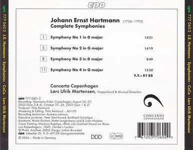 Lars Ulrik Mortensen, Concerto Copenhagen - Johan Ernst Hartmann: Complete Symphonies (2004)