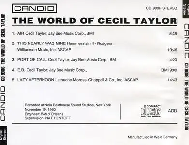 Cecil Taylor - The World Of Cecil Taylor (1960) {Candid CD9006 rel 1987}