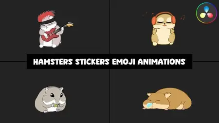 Hamsters Stickers Emoji Animations for DaVinci Resolve 58051589