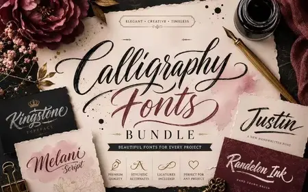 Calligraphy Fonts Bundle - 5 Premium Fonts