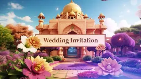 Indian 3D Character Design Wedding Invitation Slideshow 49921012