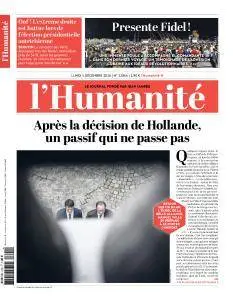 L'Humanité du Lundi 5 Décembre 2016