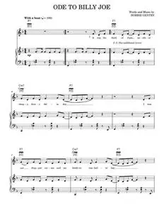 Ode To Billy Joe - Bobbie Gentry (Piano-Vocal-Guitar)
