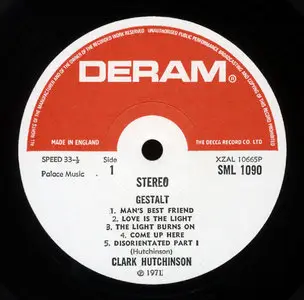 Clark Hutchinson - Gestalt (Deram 1971) 24-bit/96kHz Vinyl Rip. 
