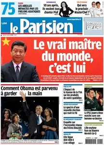 Le Parisien + Cahier Paris du Jeudi 8 Novembre 2012