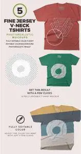 CreativeMarket - V-Neck T-shirts Mockups