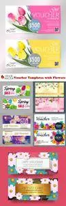 Vectors - Voucher Templates with Flowers