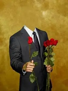 Template Man with rose for Photoshop