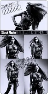 Stock Photo: Girl with flying hair