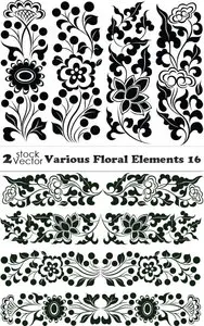 Vectors - Various Floral Elements 16