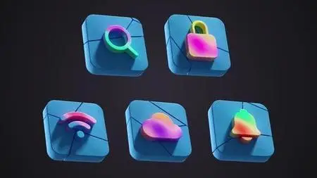 3D Neon Icon Pack 1551969