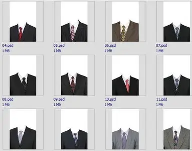  Man's suits template for photoshop