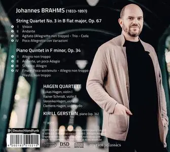 Hagen Quartett, Kirill Gerstein - Brahms: String Quartet op. 67, Piano Quintet op. 34 (2019)