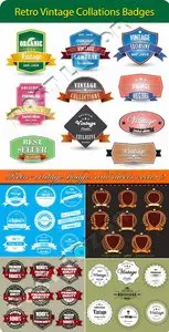 Retro vintage badges and labels vector 2