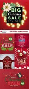 Vectors - Red Christmas Sale Backgrounds 5