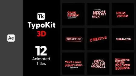 Typo Kit 3D Titles for After Effects 44506534