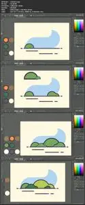 Creating Simple Flat Vector Landscape Illustration in Adobe Illustrator