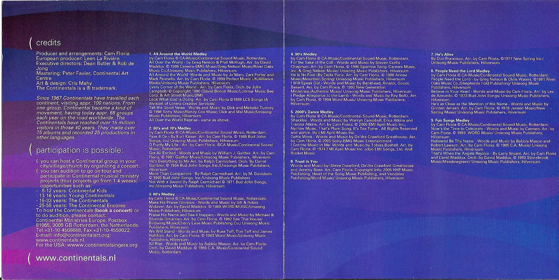 The Continental Singers - All over the world (2007)
