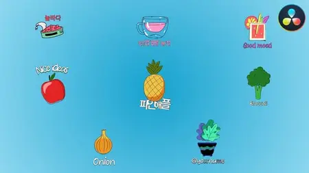 Looped Fresh Food Icons And Title Pack for DaVinci Resolve 58639305