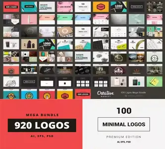 900+ Logos Mega Bundle for Illustrator & Photoshop