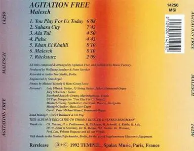 Agitation Free - معليش Malesch (1972) {1992 Spalax}