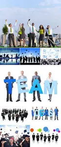 Stock Photo: Business people and students