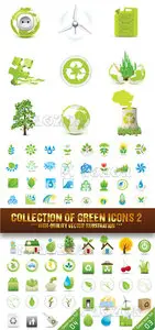 Stock Vector - Collection of Green Icons 2
