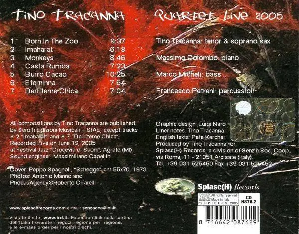 Tino Tracanna - Quartet Live (2005) {Splasch}