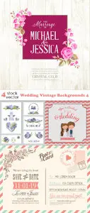 Vectors - Wedding Vintage Backgrounds 4