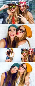 Stock Photo - Two Cool Young Girls
