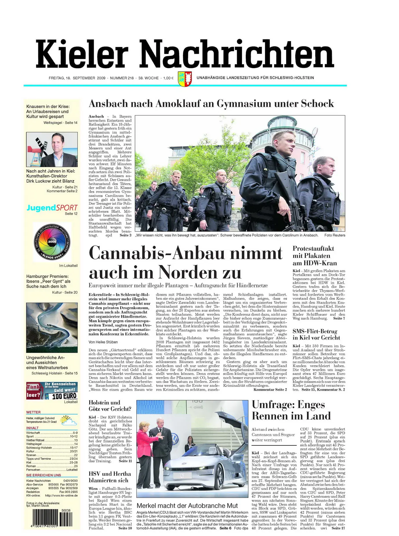 Kieler Nachrichten vom 18. September 2009