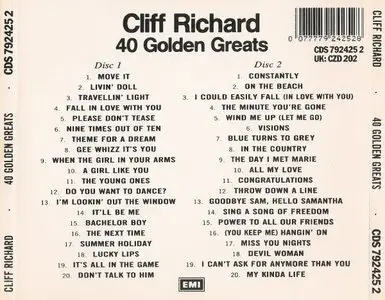 Cliff Richard - 40 Golden Greats (1979) [Reissue 1989]