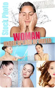 Woman under splash of water - HQ Stock Photo