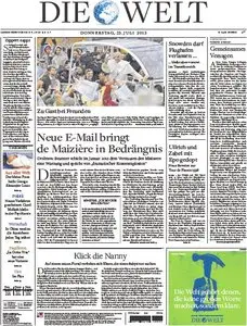 Die Welt vom 25 Juli 2013