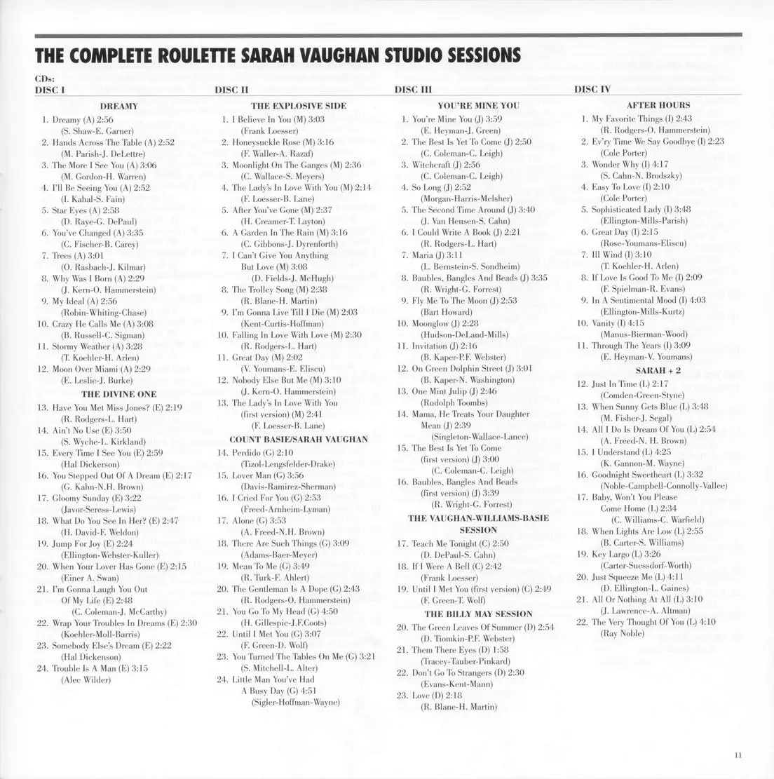 Sarah Vaughan - The Complete Roulette Sarah Vaughan Studio Sessions (2002) [ 8CD BoxSet] {Mosaic 24-bit Remaster} / AvaxHome