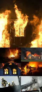 Stock Photo: House on fire