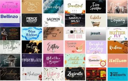 Mix Font Bundle 20 - 36 Premium Fonts