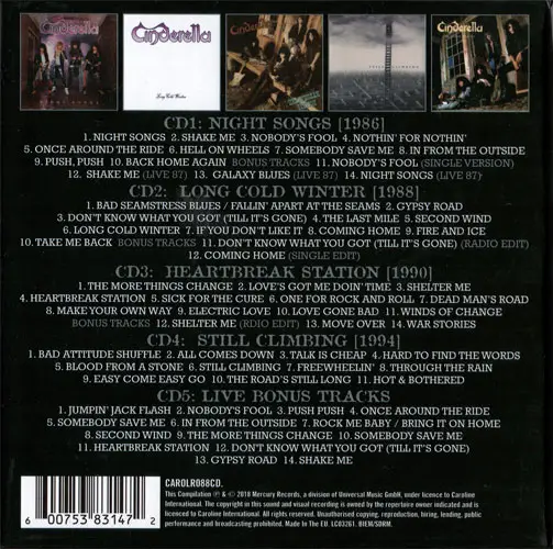 Cinderella -  The Mercury Years (5CD) (2018) {Caroline/Mercury}