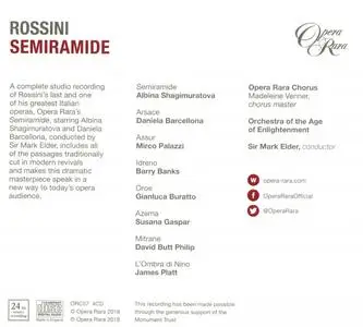 Mark Elder, Orchestra of the Age of Enlightenment - Gioachino Rossini: Semiramide (2018)