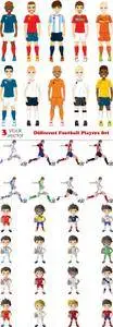 Vectors - Different Football Players Set