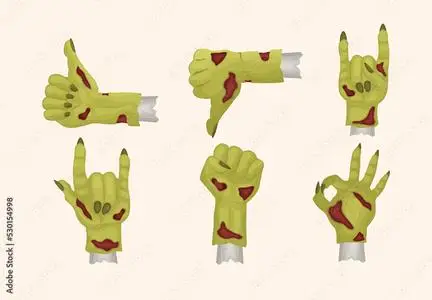 Zombie Hand Gestures for Halloween 530154998