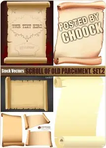 Scroll of old parchment. Set.2 - Stock Vector