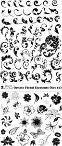 Vectors - Ornate Floral Elements (Set 16)