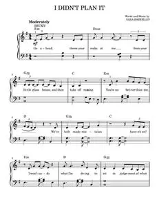 I Didn't Plan It (from Waitress The Musical) - Sara Beth Bareilles (Easy Piano)