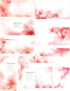 Vector Backgrounds - Red Flowers