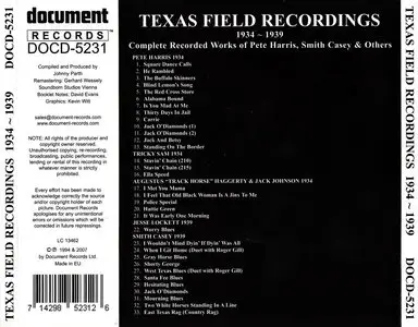 VA - Texas Field Recordings 1934 - 1939 (1994)