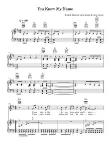 You know my name - Chris Cornell (Piano-Vocal-Guitar (Piano Accompaniment))