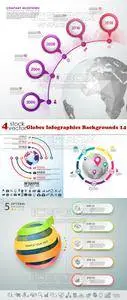 Vectors - Globes Infographics Backgrounds 14